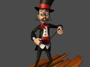 magician cartoon rigged 3D Модель