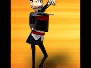 magician cartoon rigged 3D Модель