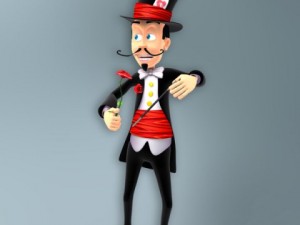 magician cartoon rigged 3D Модель