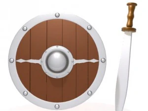 escudo e espada medievais Modelo 3D
