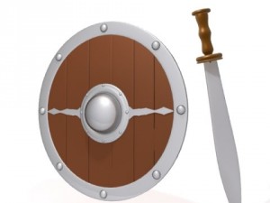medieval shield and sword 3D मॉडल
