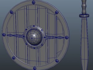 medieval shield and sword 3D मॉडल