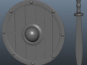 medieval shield and sword 3D मॉडल