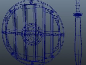medieval shield and sword 3D मॉडल