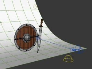 medieval shield and sword 3D Model