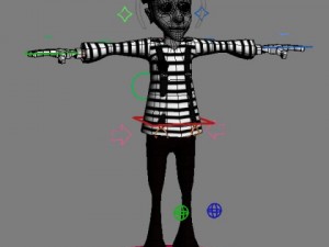 mime cartoon rigged 3D Model