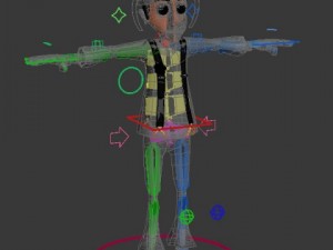 mime cartoon rigged 3D Model