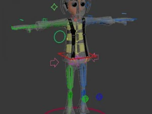 mime cartoon rigged 3D Model