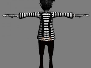 mime cartoon rigged 3D Model