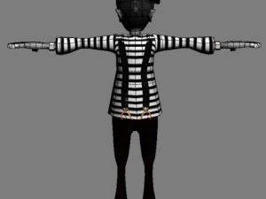 mime cartoon rigged 3D Model