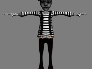mime cartoon rigged 3D Model