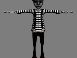 mime cartoon rigged 3D Model