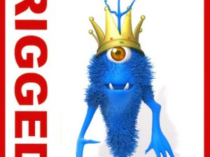 desenho animado do Rei Monstro Modelo 3D