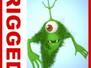 monster king rigged cartoon Modelo 3D