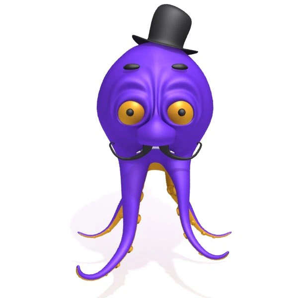 octopus cartoon 3D Model .c4d .max .obj .3ds .fbx .stl .blend 
