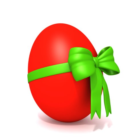 red egg with bow 3D 모델 .c4d .max .obj .3ds .fbx .stl .blend 