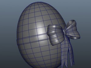 red egg with bow 3D 모델