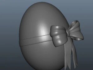 red egg with bow 3D Model