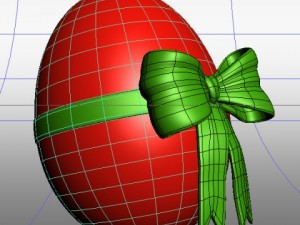 red egg with bow 3D 모델