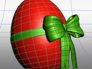 red egg with bow 3D Model