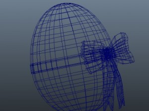red egg with bow 3D 모델
