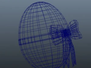 red egg with bow 3D Model