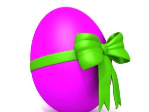 red egg with bow 3D Model