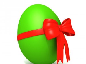 red egg with bow 3D 모델