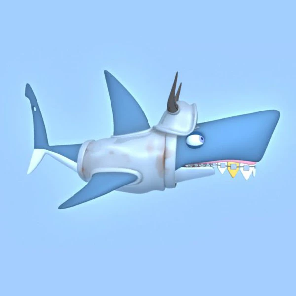 상어 만화 3D 모델 .c4d .max .obj .3ds .fbx .stl .blend 