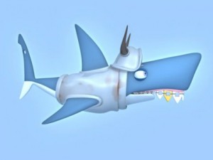 shark cartoon 3D-Modell