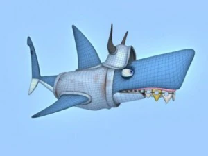 상어 만화 3D 모델