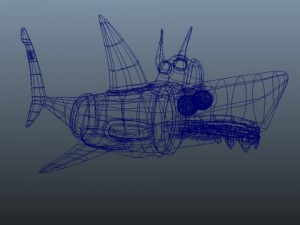 shark cartoon Model 3D