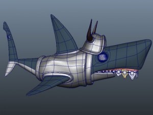 shark cartoon Model 3D