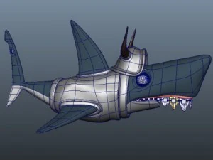 상어 만화 3D 모델