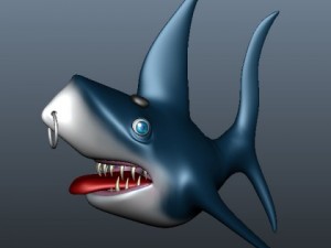 shark cartoon 02 3Dモデル