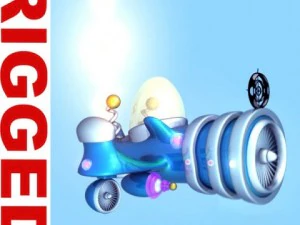 kartun pesawat ruang angkasa Model 3D