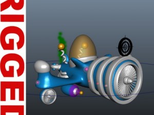 spaceship cartoon 3D Model