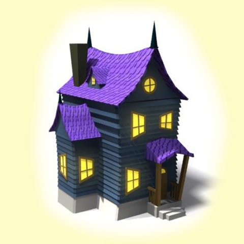spooky cartoon house 3D 모델 .c4d .max .obj .3ds .fbx .stl .blend 