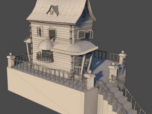 spooky cartoon house 3D 모델