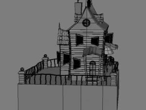 spooky cartoon house 3D Model