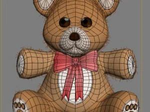 teddy bear cartoon rigged 3D Model