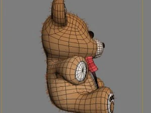 teddy bear cartoon rigged 3D Model