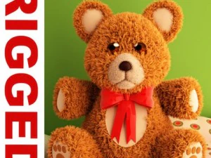 teddy bear cartoon rigged 3D Model