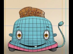 toaster cartoon 3D Model