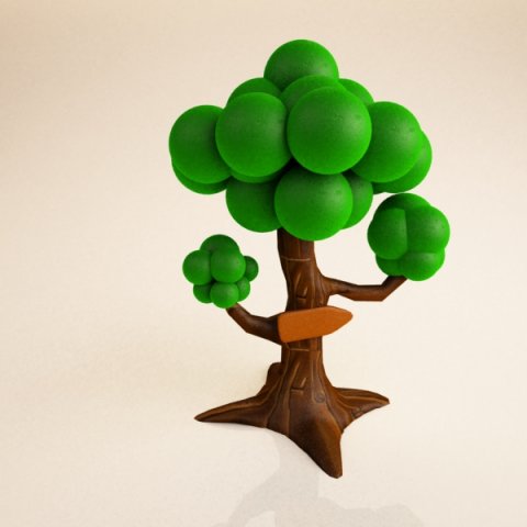 tree cartoon 3Dモデル .c4d .max .obj .3ds .fbx .stl .blend 