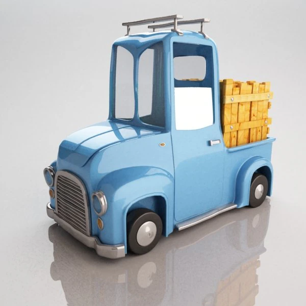 Truck cartoon 3D Model .c4d .max .obj .3ds .fbx .stl .blend 