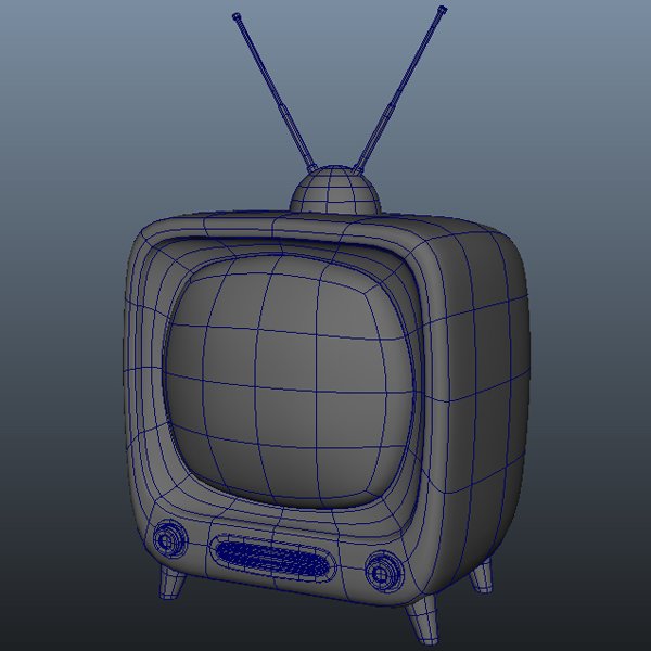 retro tv 3d model 3D Model in TV 3DExport