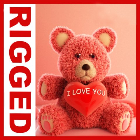 valentine teddy bear 3D Model .c4d .max .obj .3ds .fbx .stl .blend 
