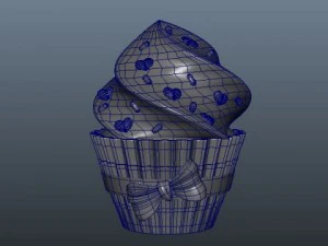 valentine day cupcake 3D Model