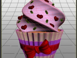 valentine day cupcake 3D Model